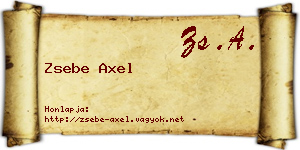 Zsebe Axel névjegykártya